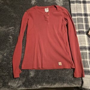 Carhartt Women's Red Henley Shirt